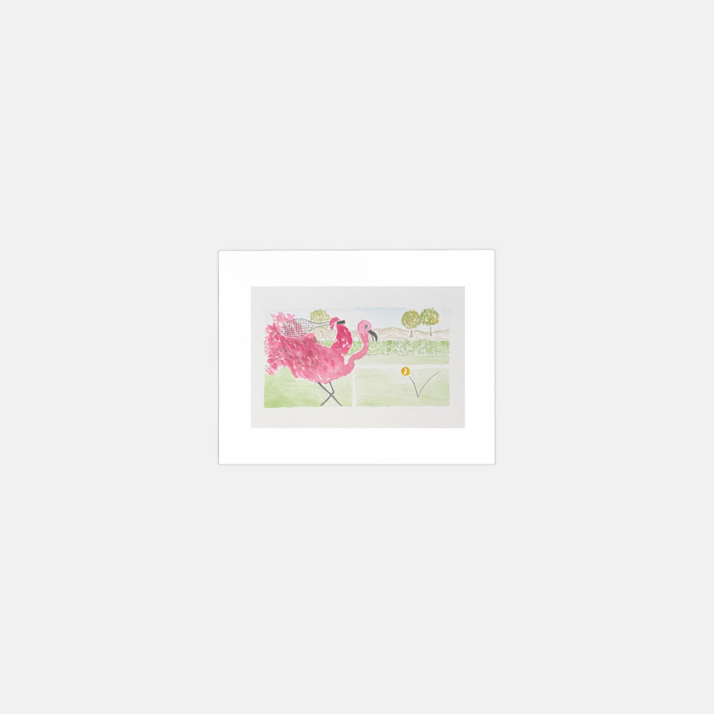 Flamingo Forehand watercolor cards, pack of 10 with envelopes — alternate view