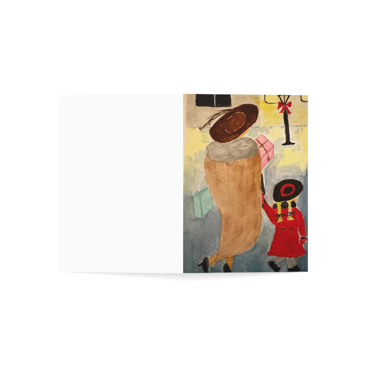 Holiday Shopping with Mom card with white envelope