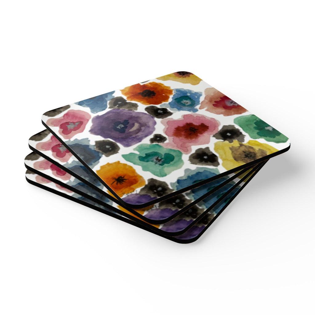 Chihuly-inspired floral square coasters, set of 4 — additional view