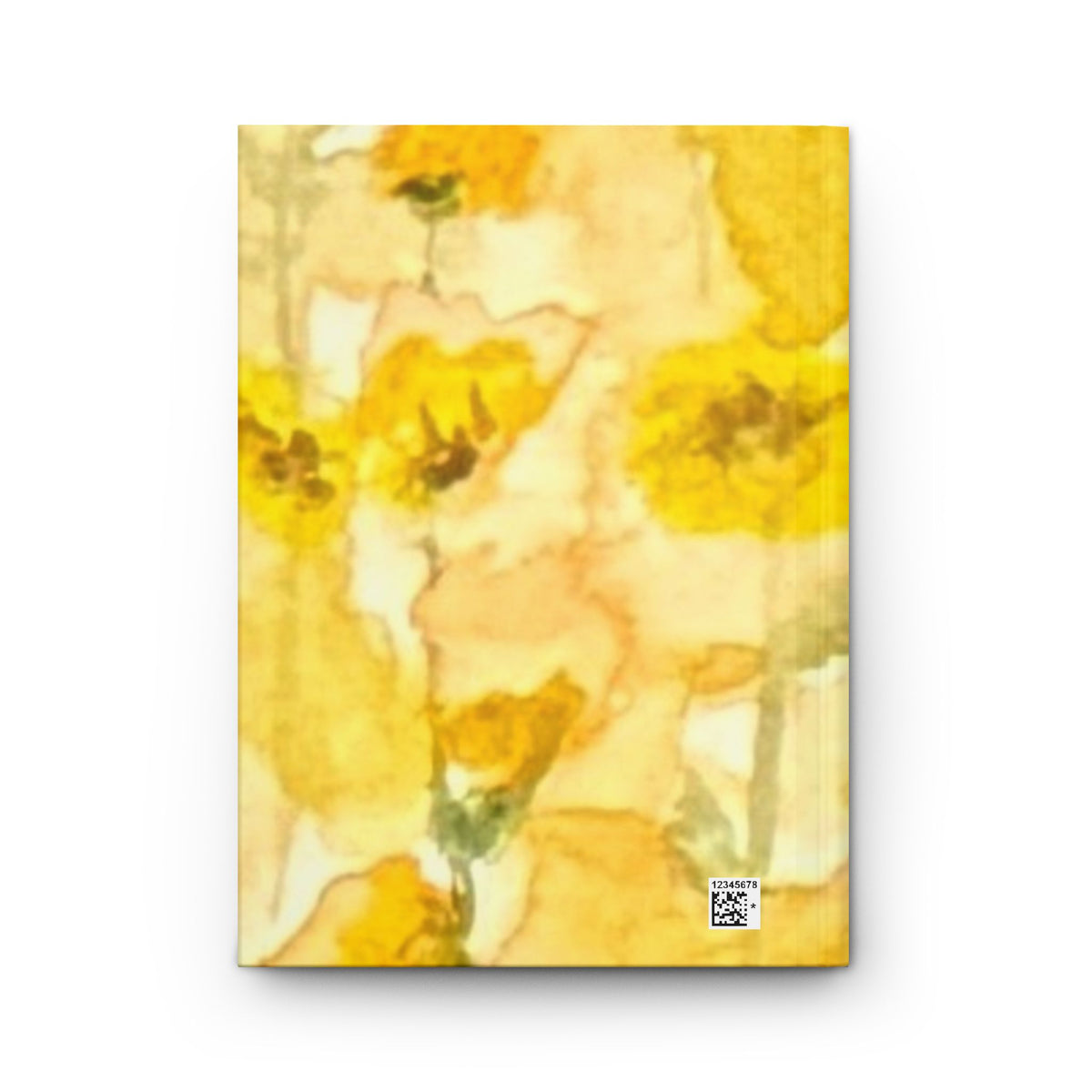 Yellow floral watercolor hardcover journal by The Robin's Path Studio, alternate view