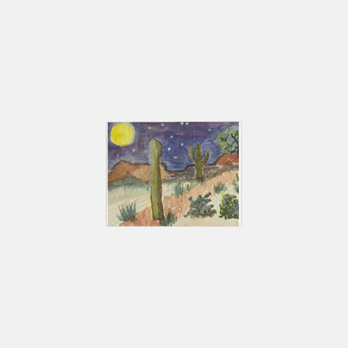 Arizona night desert watercolor greeting cards, pack of 10 with envelopes — alternate view