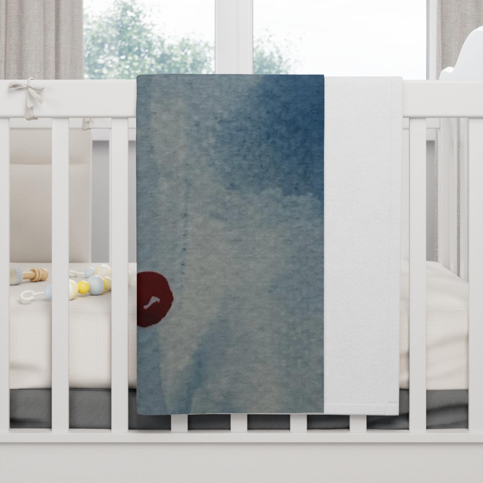 Watercolor Fleece Baby Blanket – 30x40 Nursery Throw, Newborn Baby Shower Gift