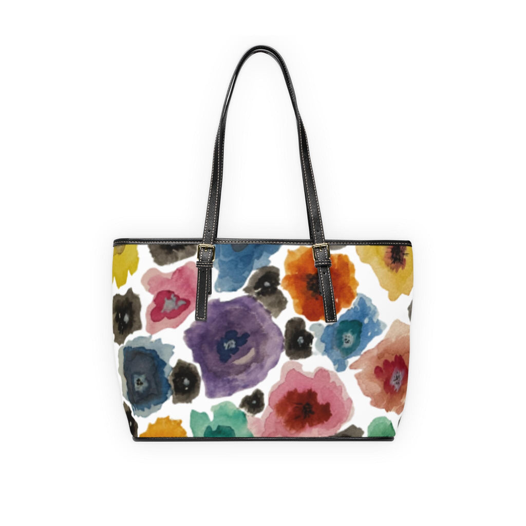 Chihuly-Inspired Floral PU Leather Shoulder Bag – Watercolor Art Tote, Gift for Her