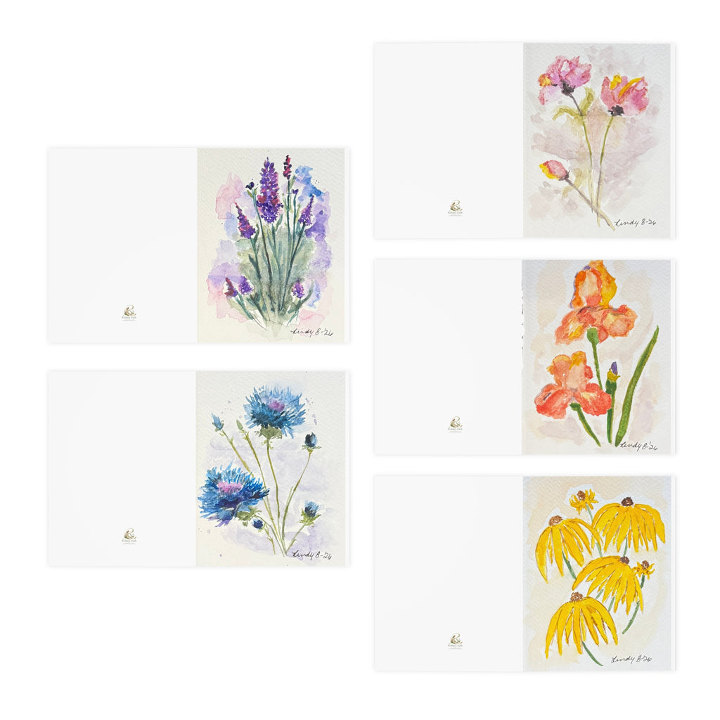 Meadow Blooms card, 4.25 x 5.5 inches on uncoated paper — alternate view