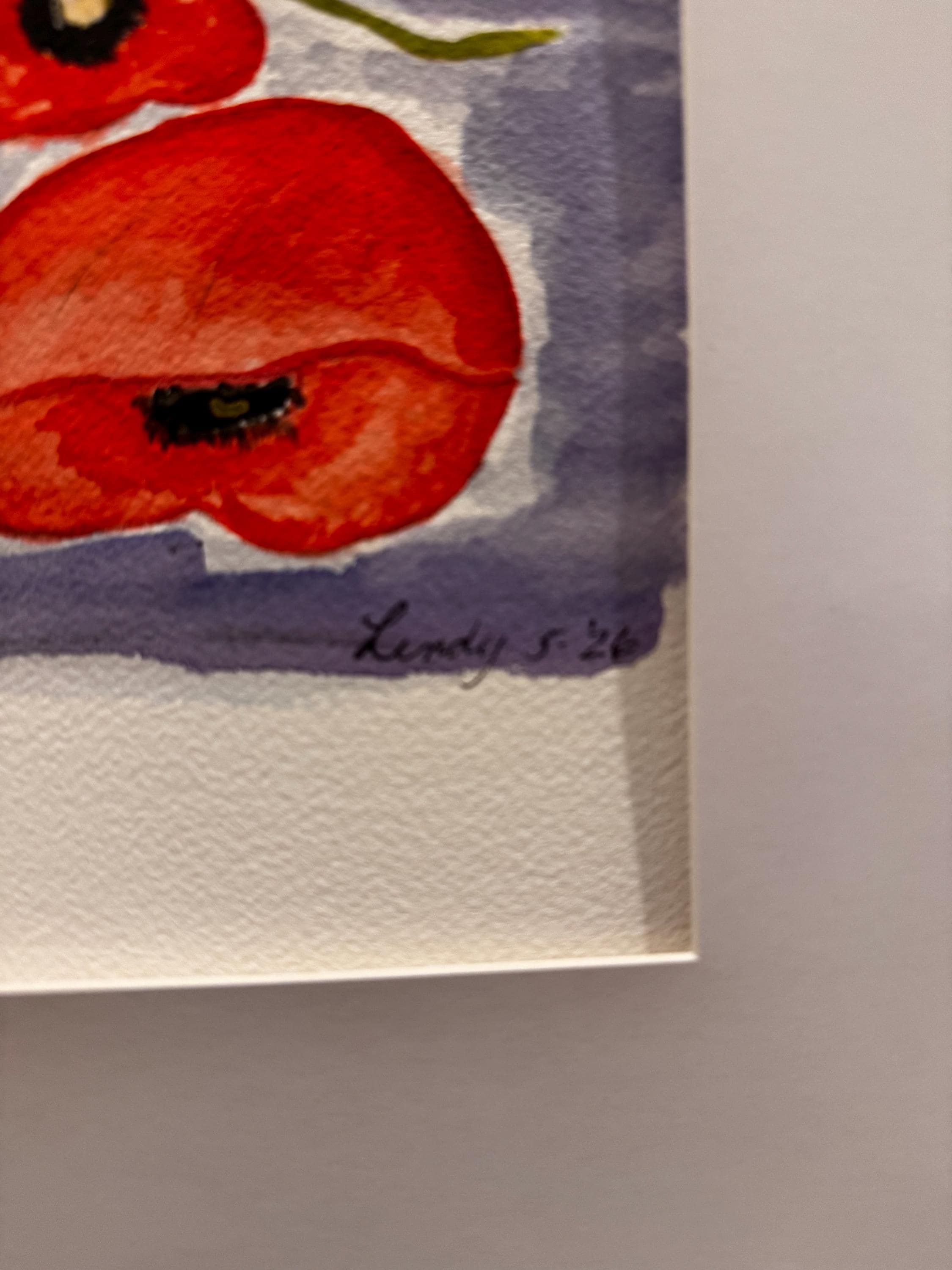 Red Poppies Original Watercolor Painting – 15x22 Large Floral Wall Art