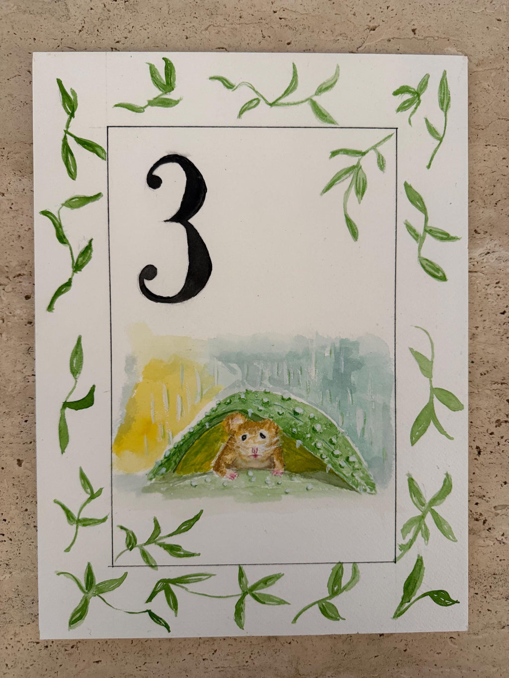 Custom Watercolor Baby Milestone Cards – Set of 12, One Per Month, Personalized Newborn Gift