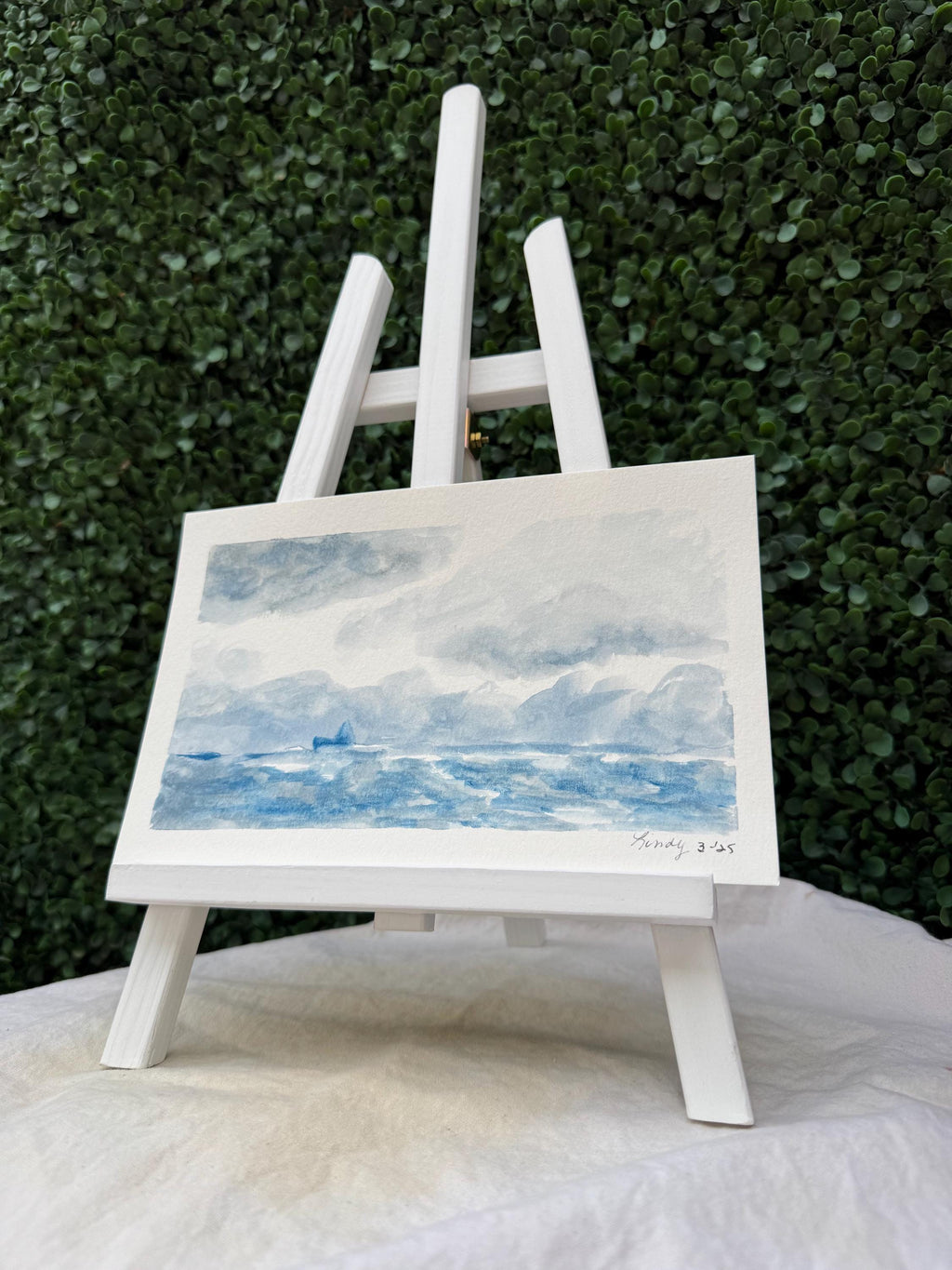 Blue Indigo Sea Original Watercolor Painting – 6x9 Sailboat Nautical Wall Art