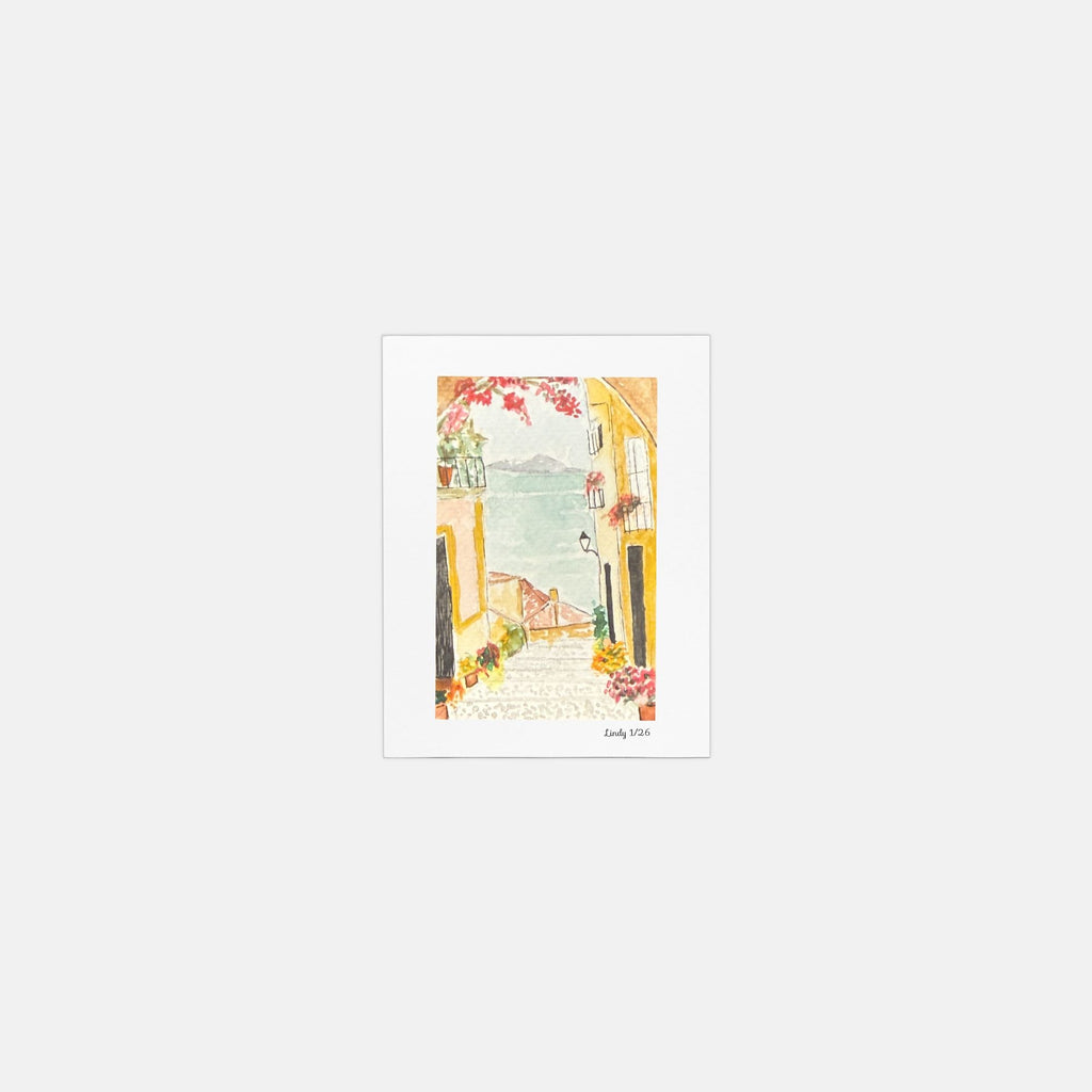 Spanish street scene watercolor greeting cards, pack of 10 with envelopes — alternate view