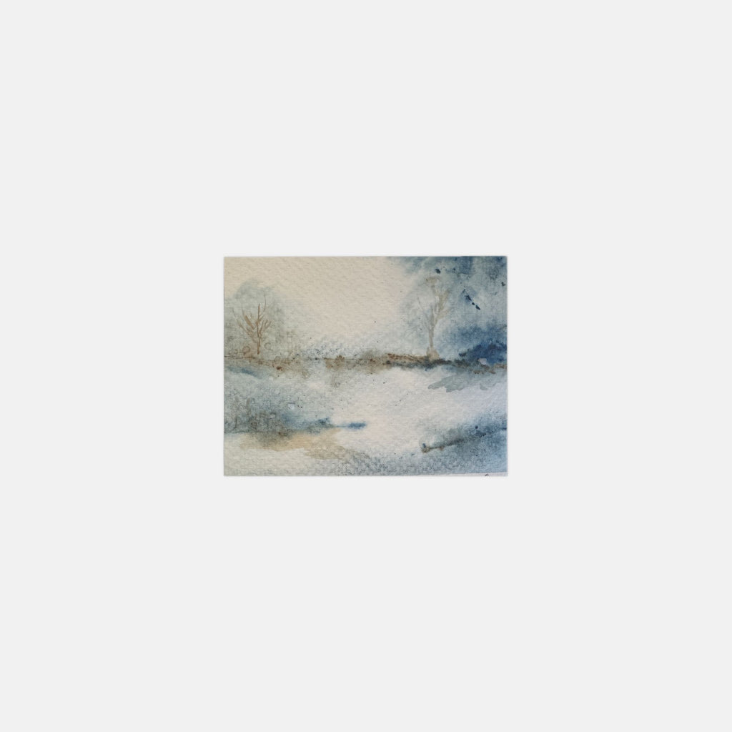 Winter Blues watercolor greeting cards, pack of 10 with envelopes — alternate view