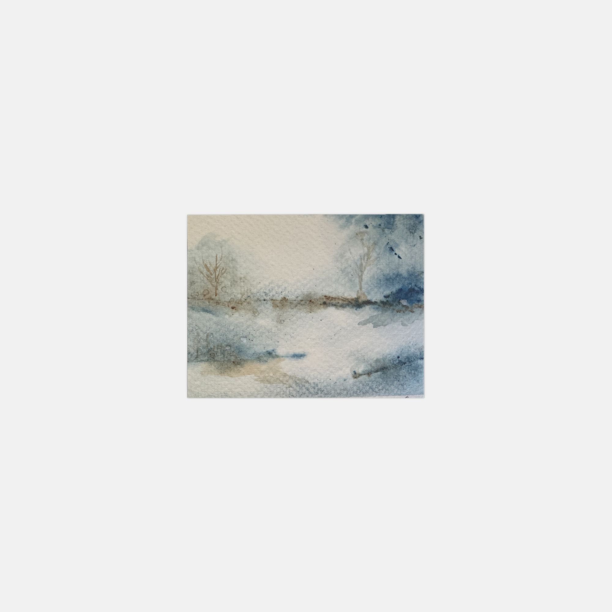 Winter Blues watercolor greeting cards, pack of 10 with envelopes — alternate view