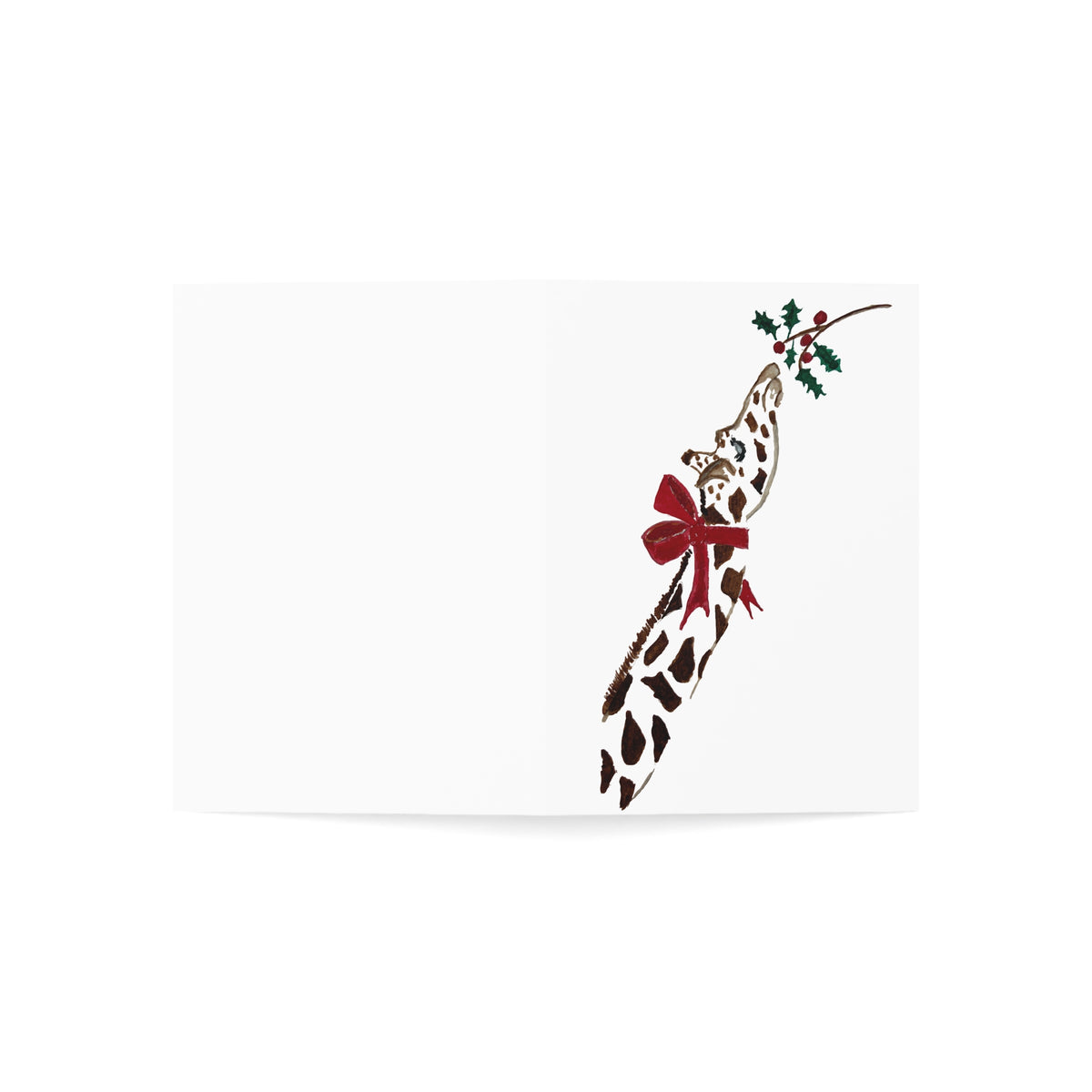 Deck the Halls giraffe card with white envelope
