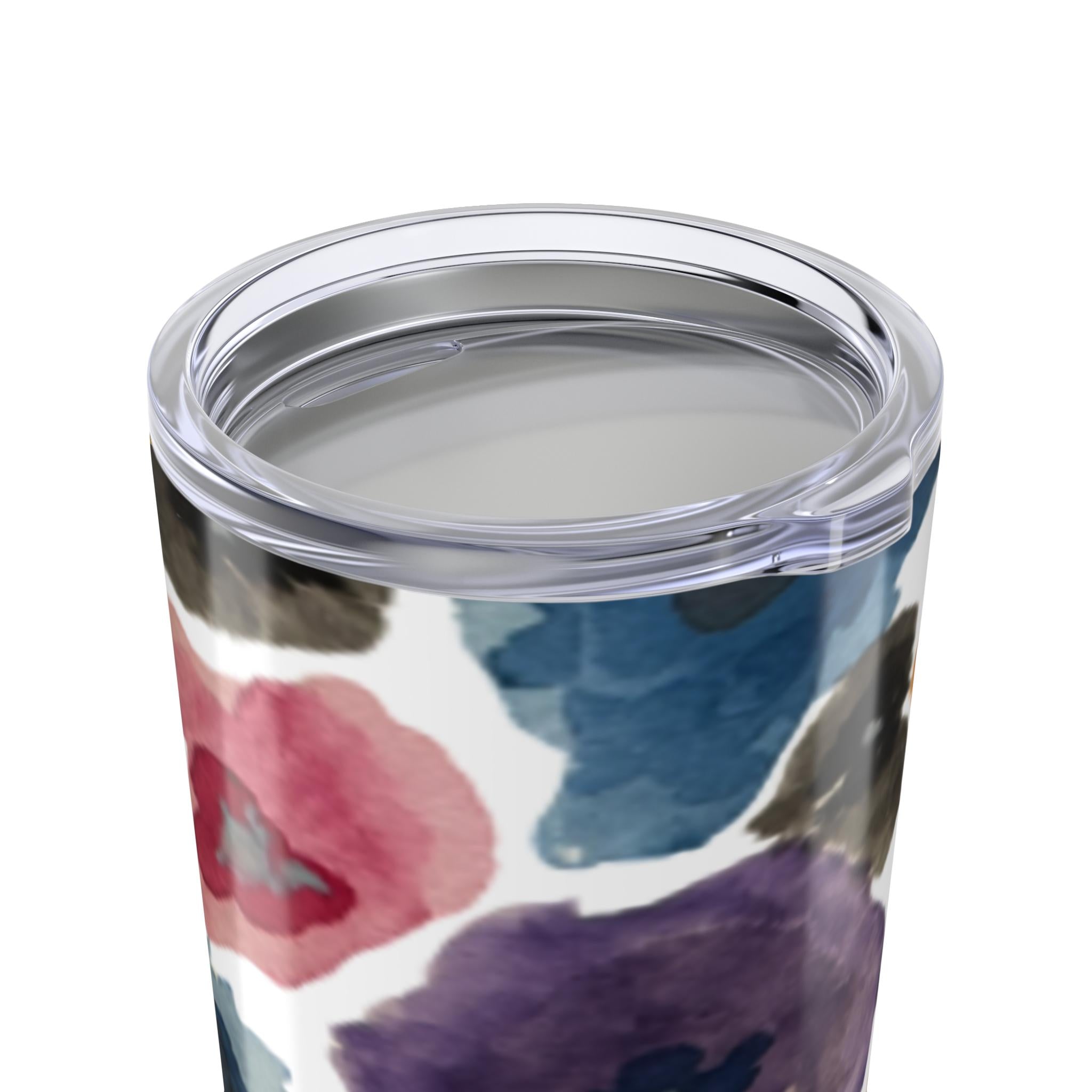 Floral Watercolor Tumbler – 20oz Insulated Stainless Steel, Watercolor Art Gift for Her