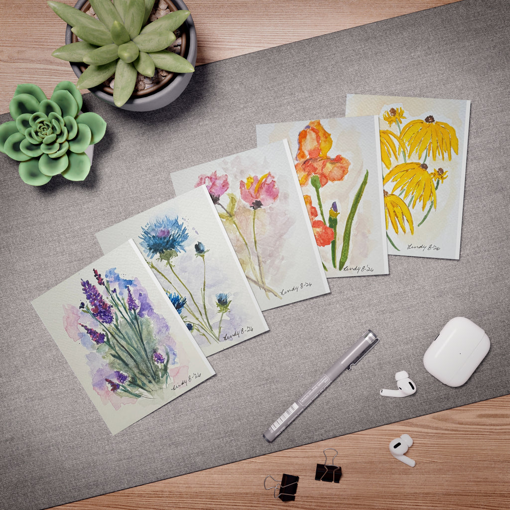 Meadow Blooms cards, blank inside for your own message — additional view