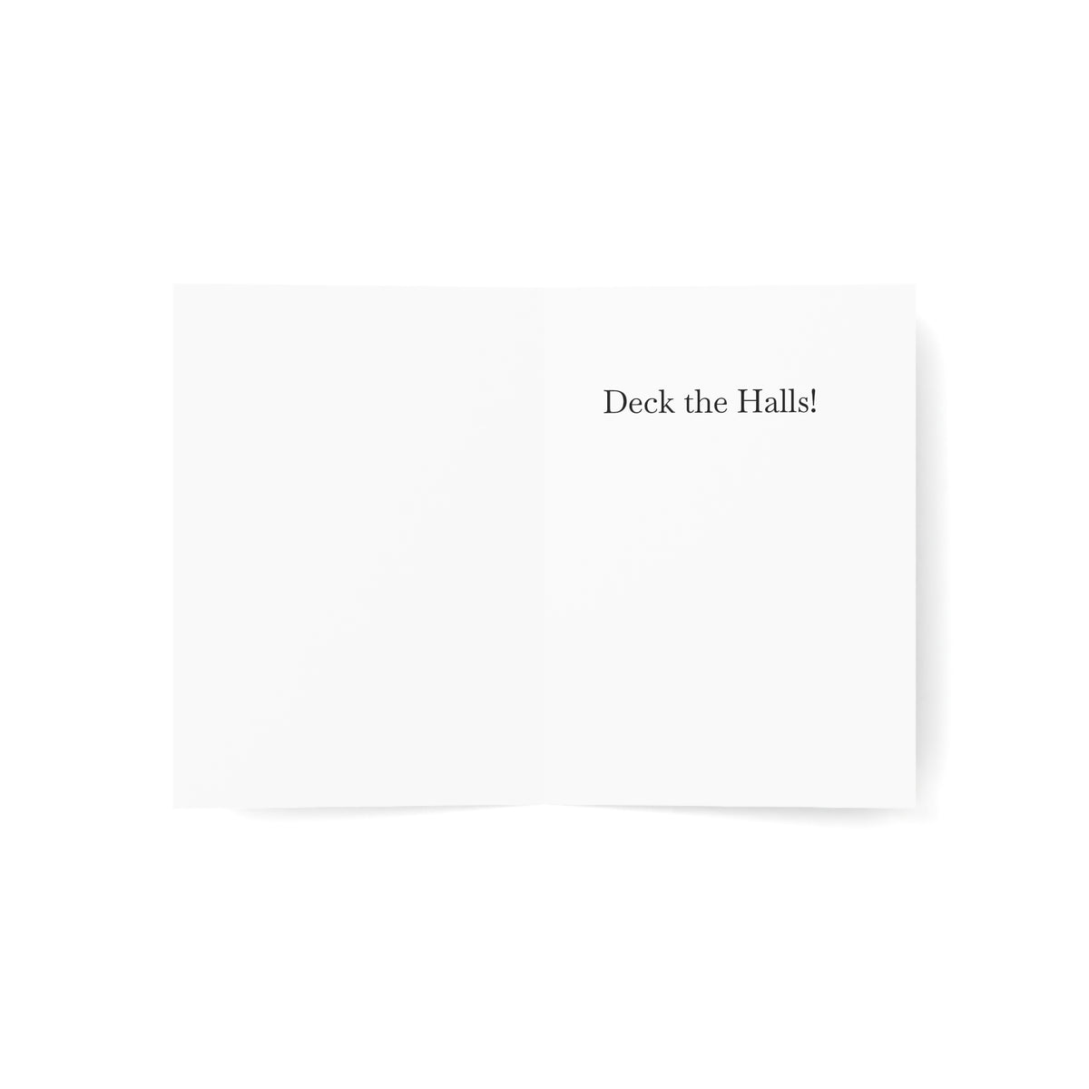 Deck the Halls giraffe card, inside view