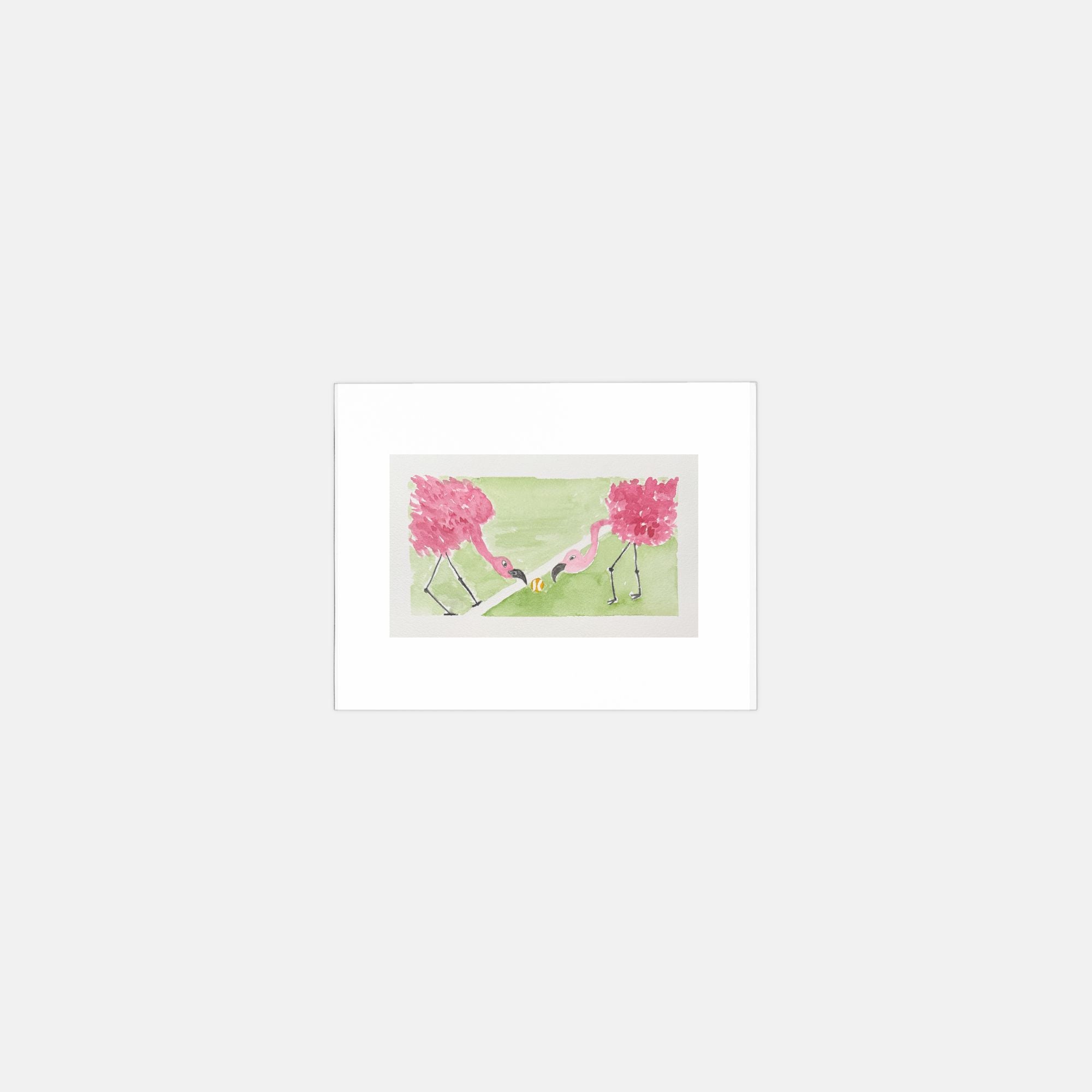 Flamingo watercolor greeting cards, pack of 10 with envelopes — alternate view