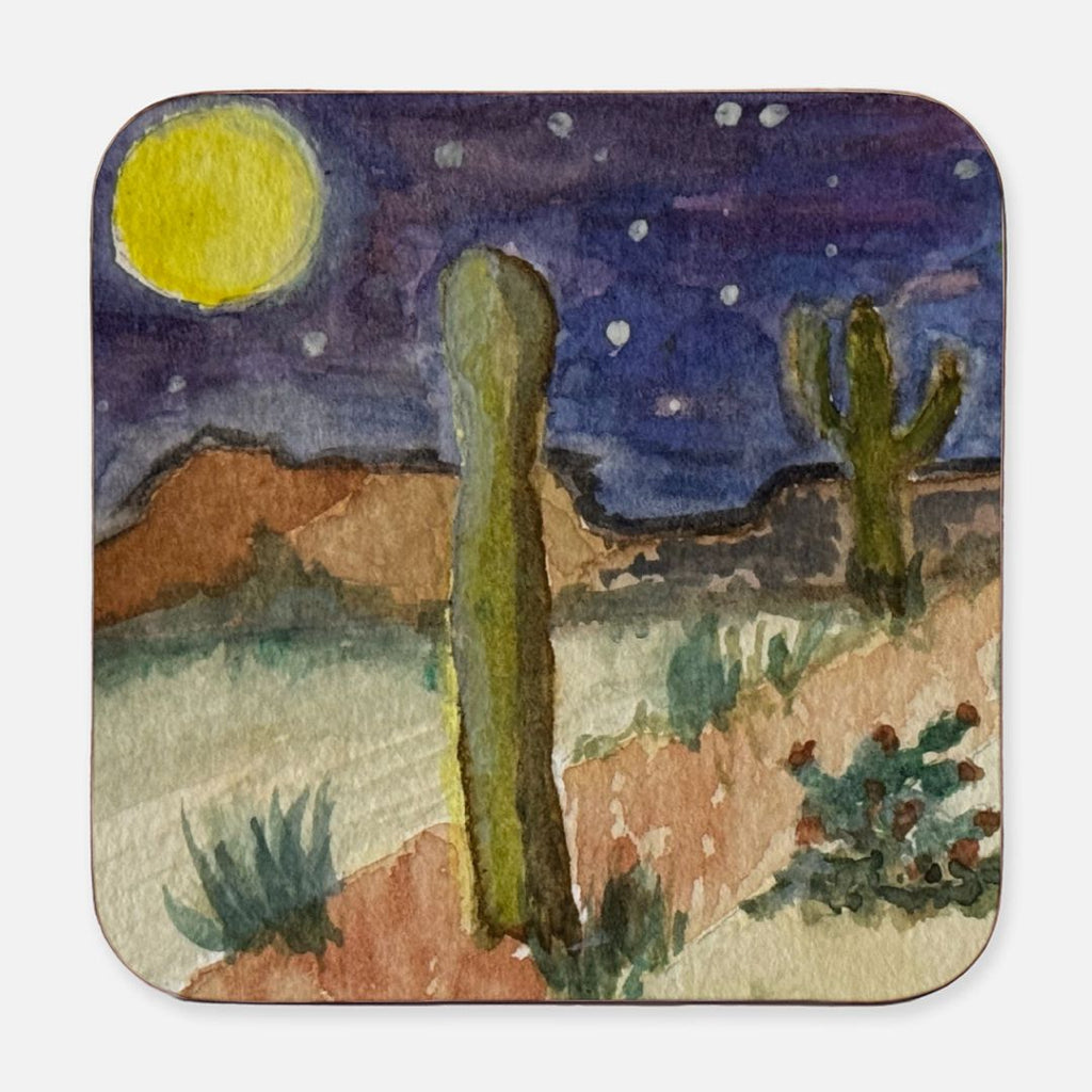 Watercolor art hardboard coasters by The Robin's Path Studio