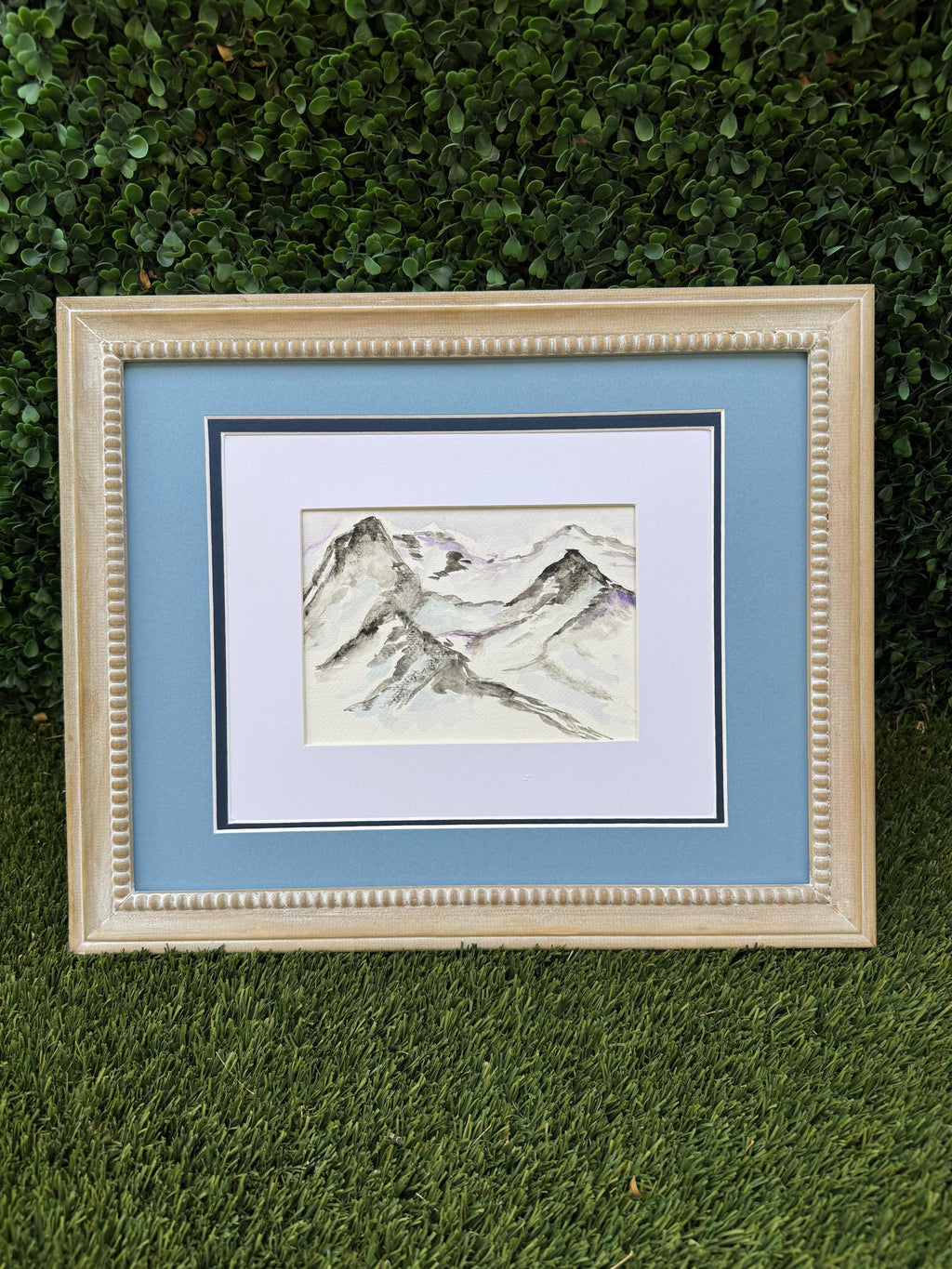 Purple Mountain Majesty Original Watercolor Painting – 6x10 Mountain Landscape Wall Art