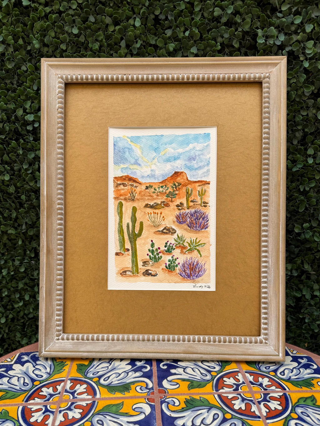 Sonoran Desert Original Watercolor Painting – 7x10 Saguaro Cactus Southwest Wall Art