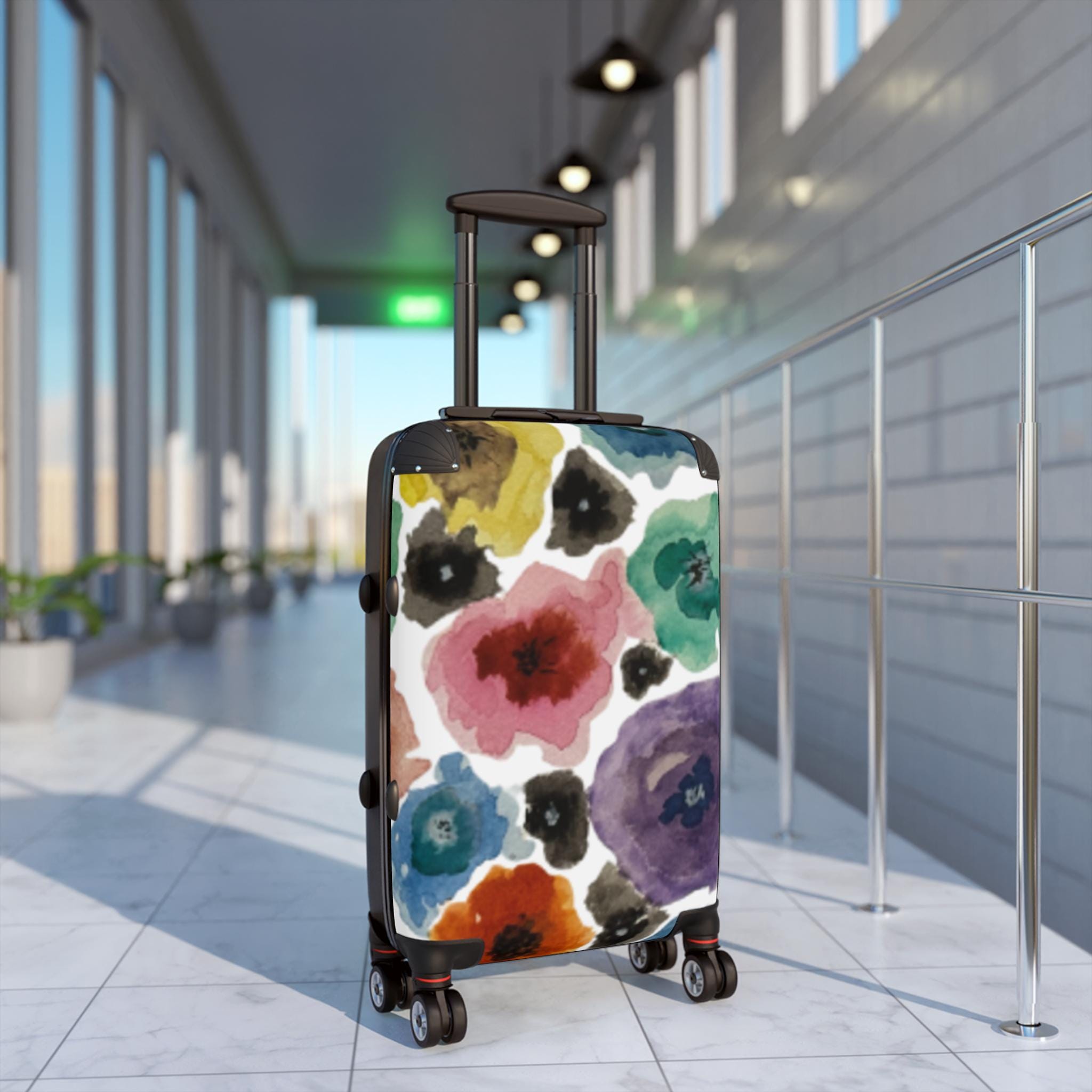 Chihuly-Inspired Floral Carry-On Suitcase – Colorful Watercolor Art Travel Luggage