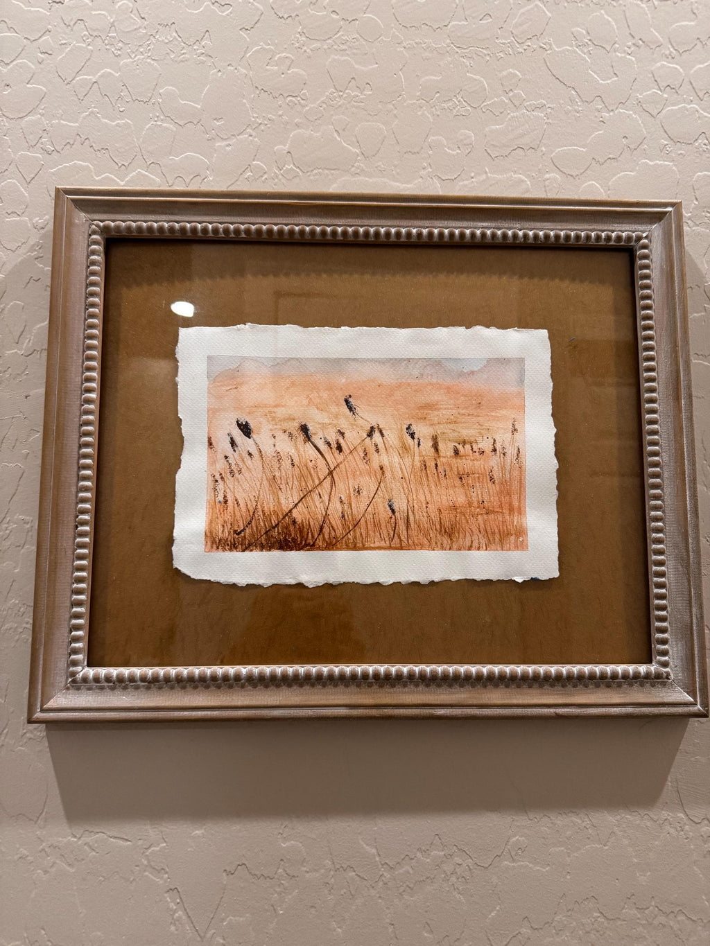 Cattails in the Wind Original Watercolor Painting – 7x10 Prairie Nature Art