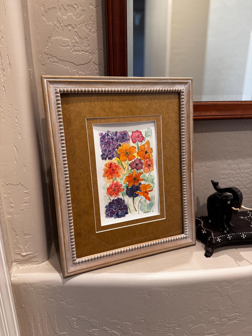 Joyful Flowers Original Watercolor Painting – 7x10 Colorful Floral Wall Art