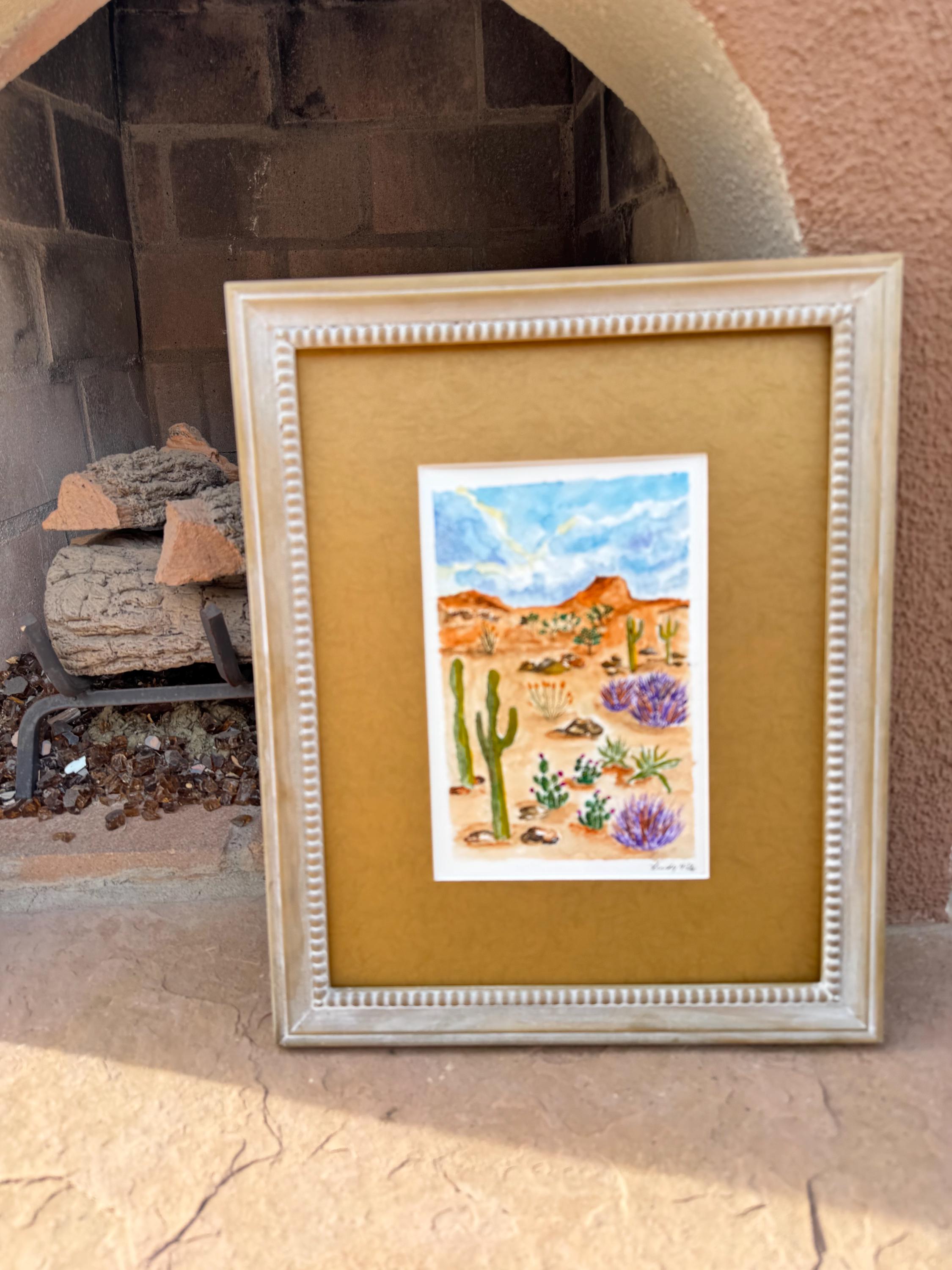 Sonoran Desert Original Watercolor Painting – 7x10 Saguaro Cactus Southwest Wall Art