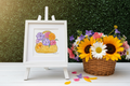 Basket of Colorful Flowers – Lifestyle Shot