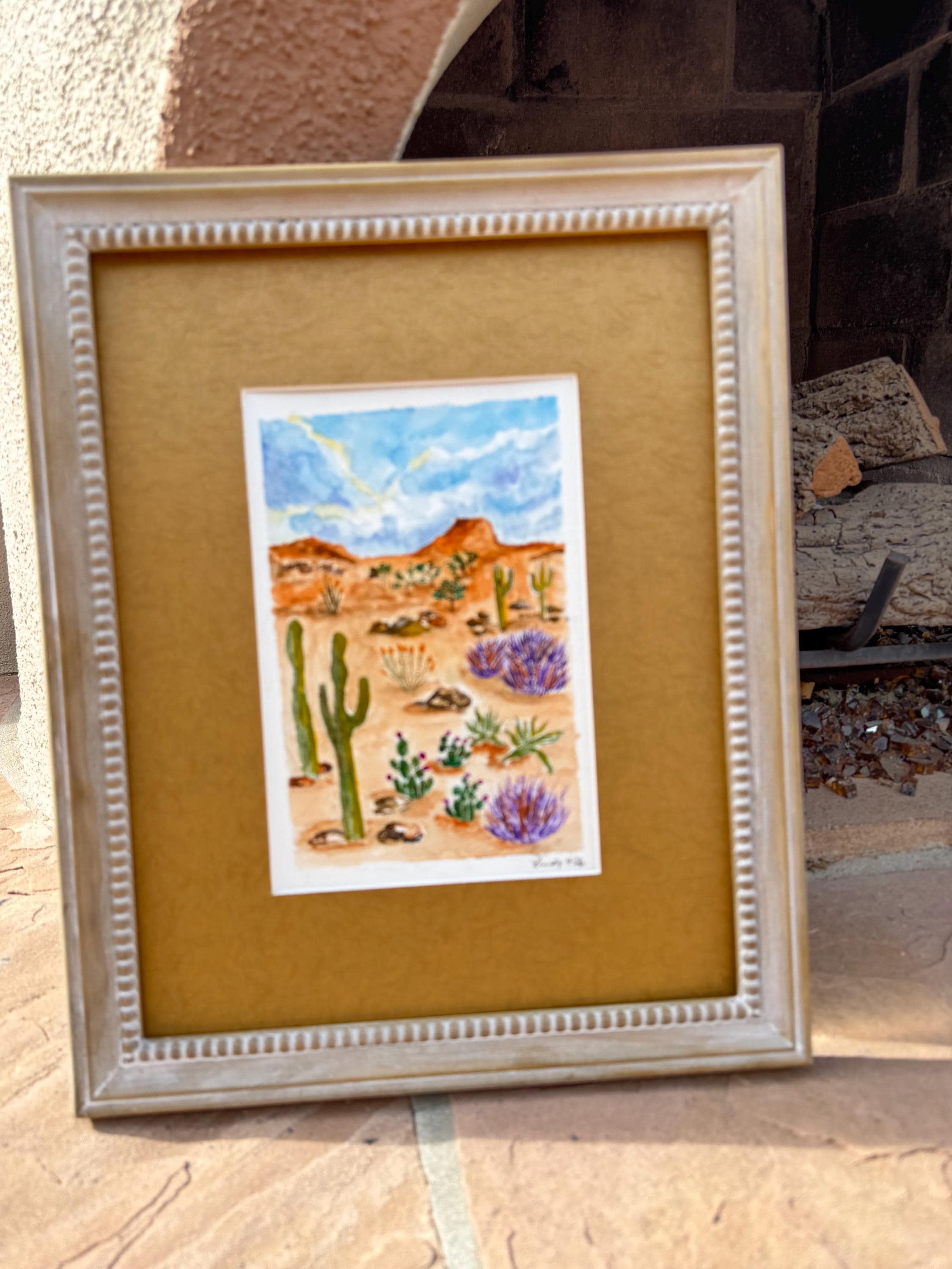 Purple Sage Desert Original Watercolor Painting – 6x9 Southwest Wall Art