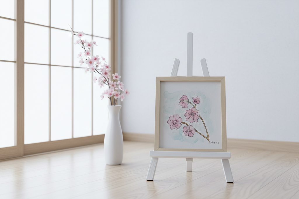 Cherry Blossom Branches – Easel Scene