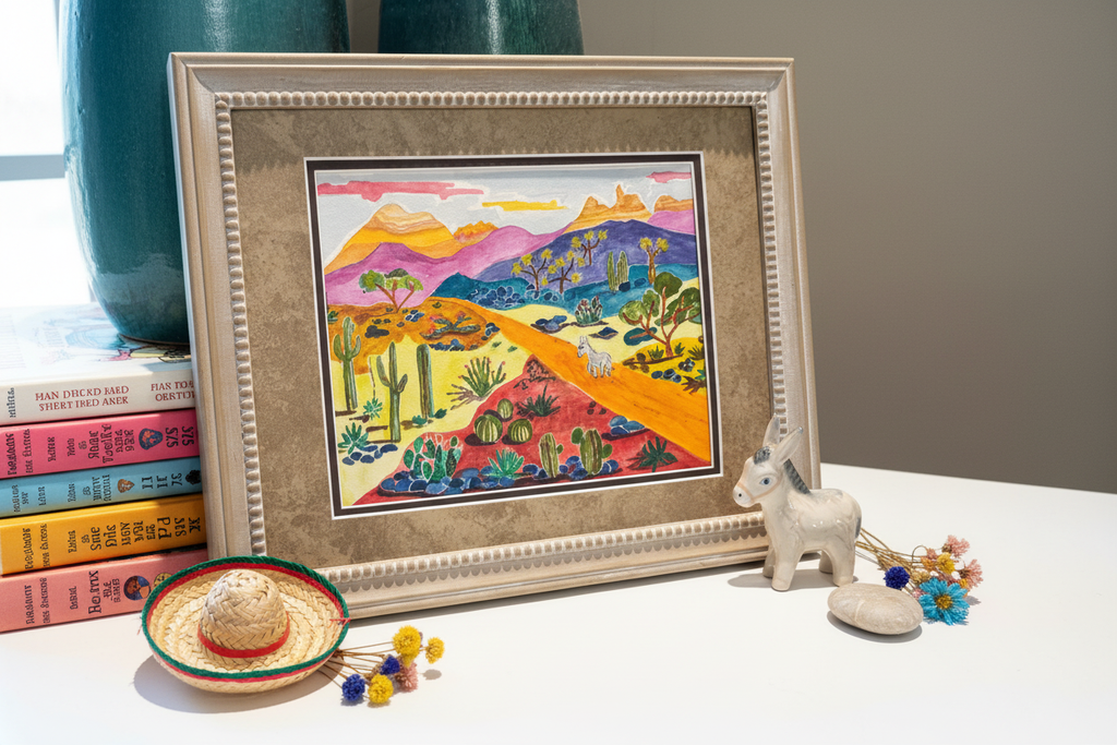 Donkey in the Bright Desert – Whimsical Shot