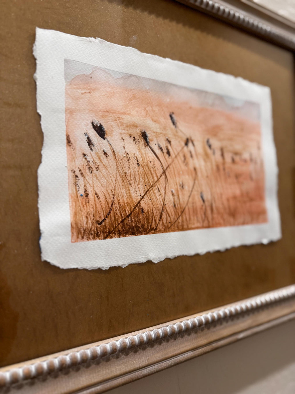 Cattails in the Wind Original Watercolor Painting – 7x10 Prairie Nature Art