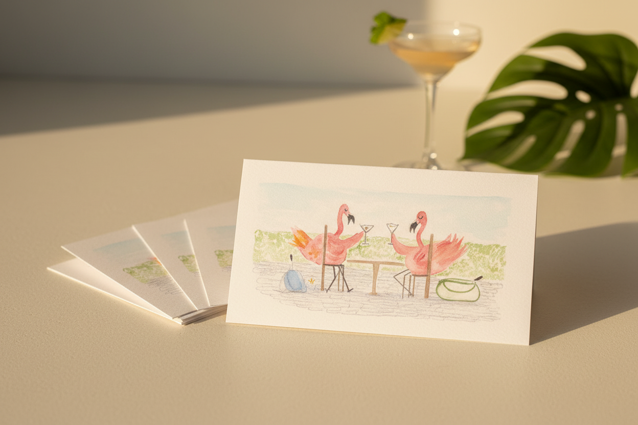 Flamingo Cocktails Card Lifestyle v2