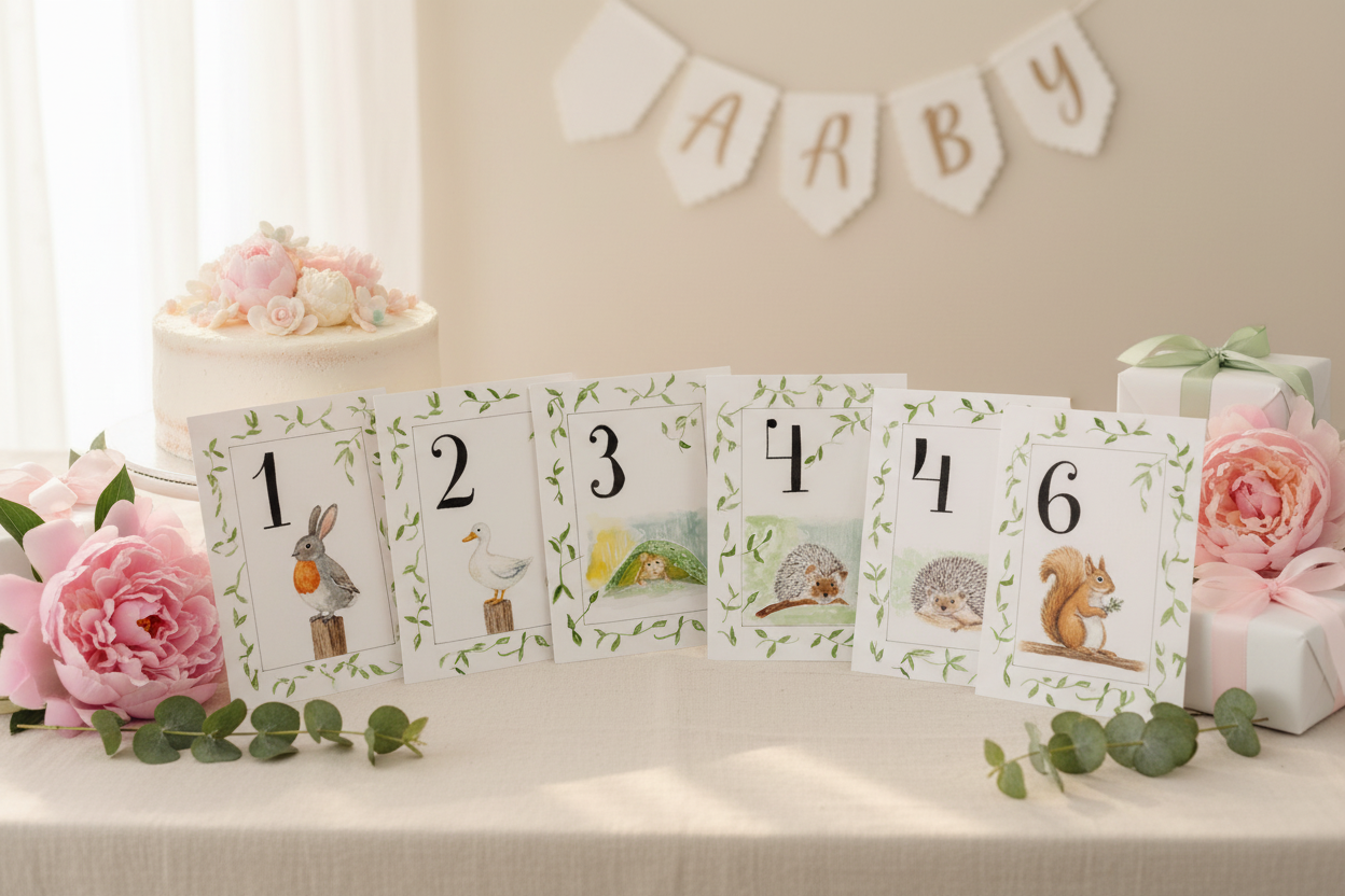 Milestone Cards 1-6 - Baby Shower Fixed