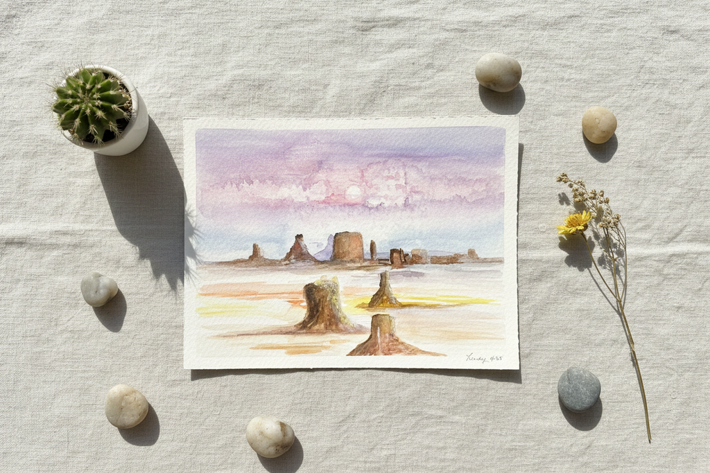 Monument Valley Watercolor – Flat Lay