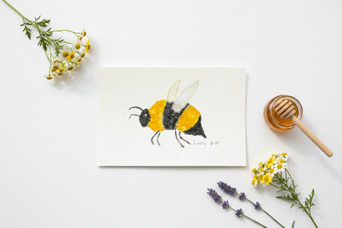 Original Watercolor Bumble Bee – Lifestyle Shot