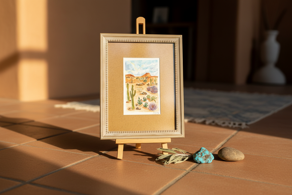 Original Watercolor Painted Desert – Lifestyle Shot