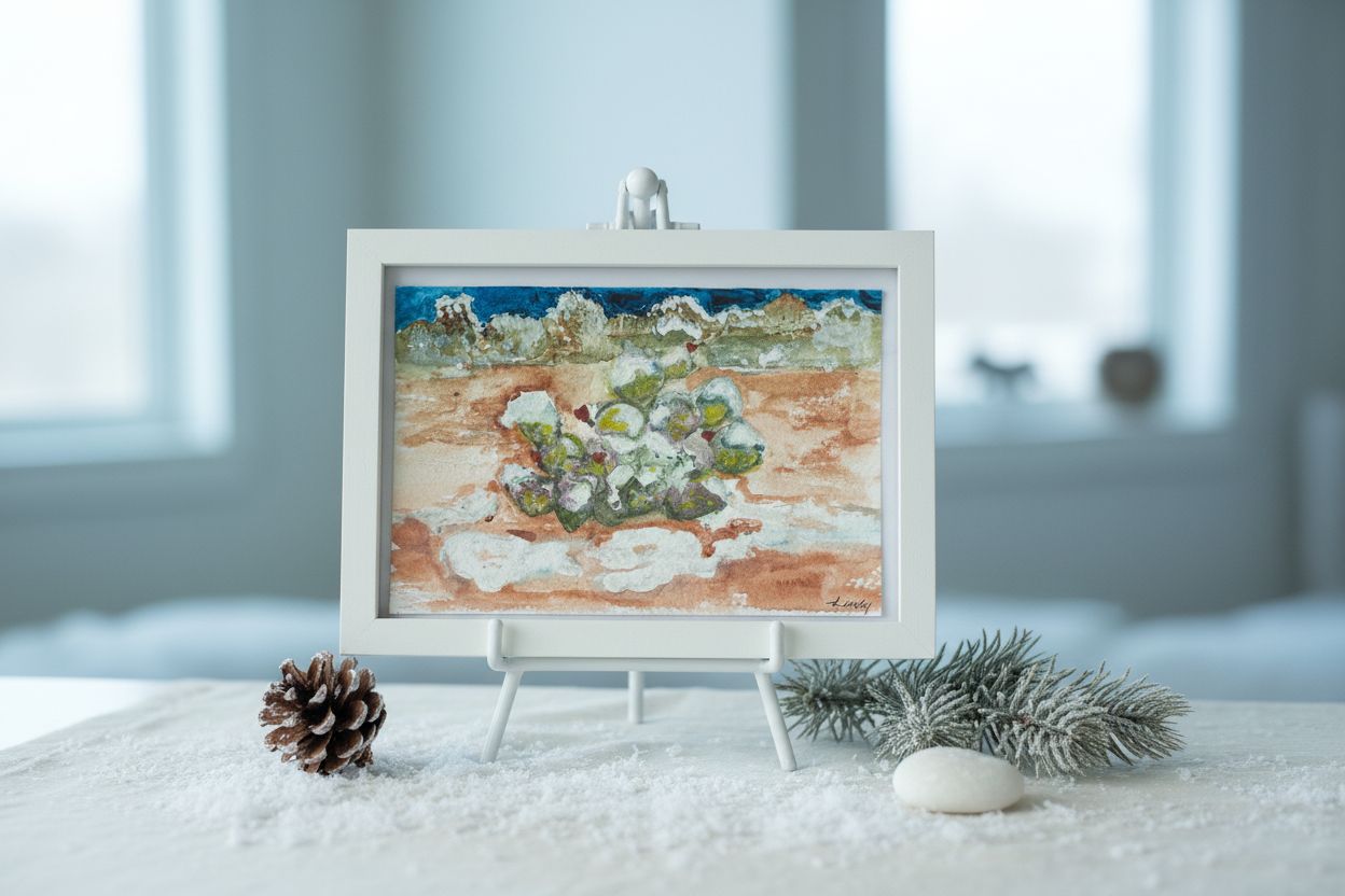 Prickly Pear Cactus in the Snow – Lifestyle Shot