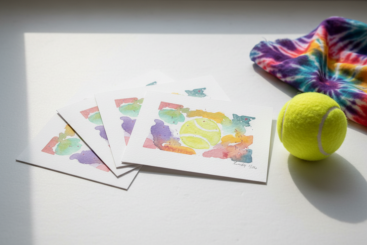 Tie Dye Tennis Card Lifestyle