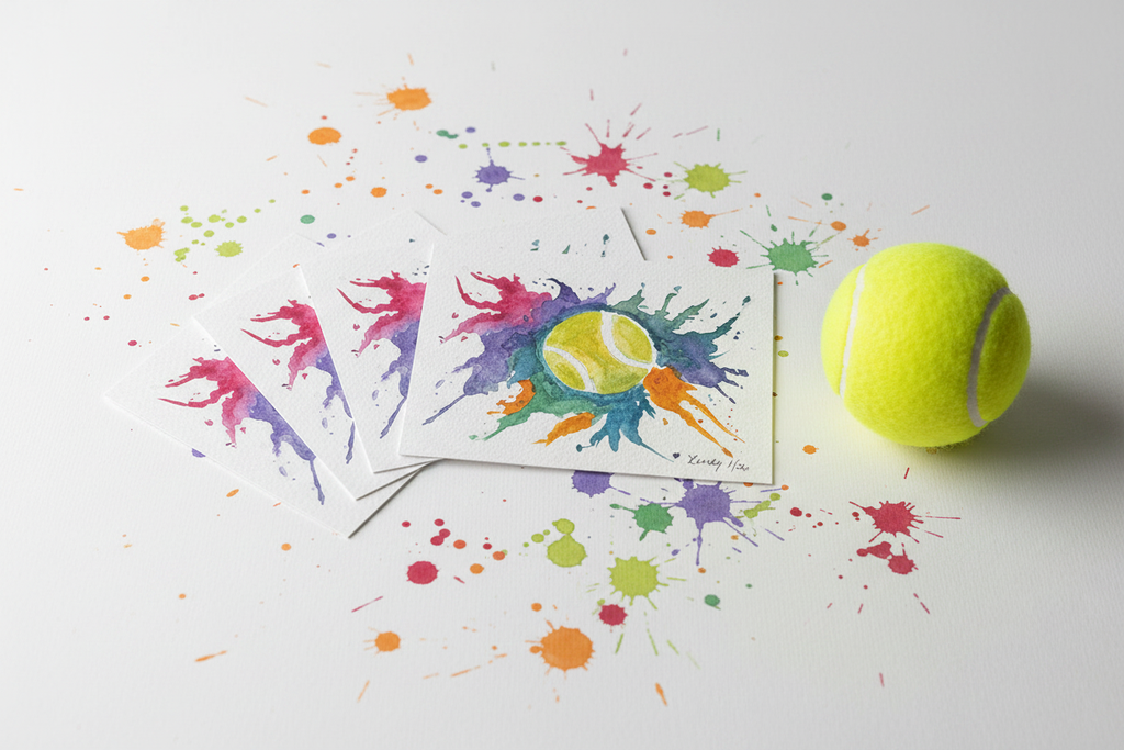 Vibrant Tennis Splatter Card Lifestyle