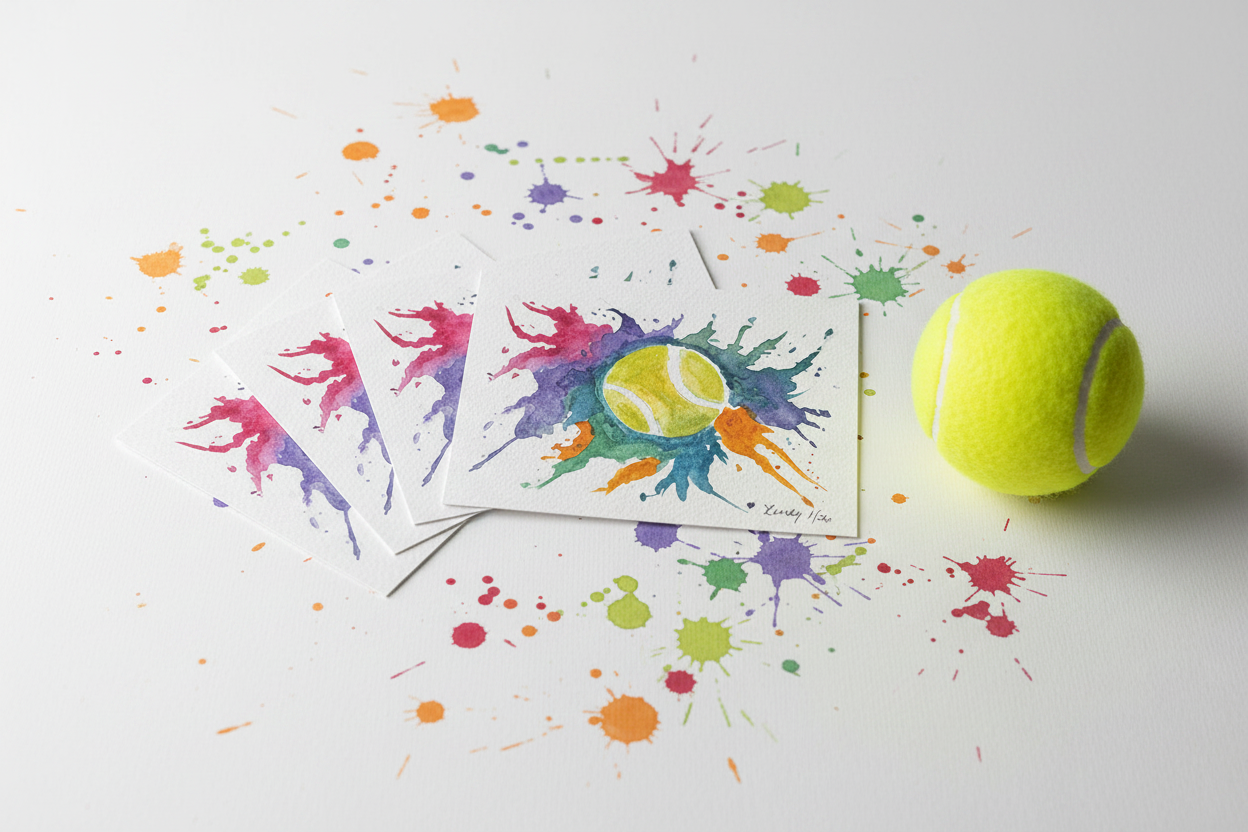 Vibrant Tennis Splatter Card Lifestyle