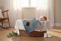 Watercolor Fleece Baby Blanket – Nursery Basket Shot